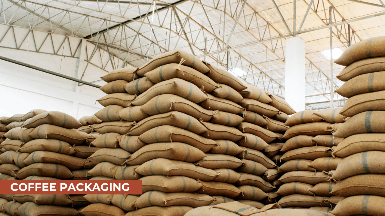 Coffee bags in warehouse